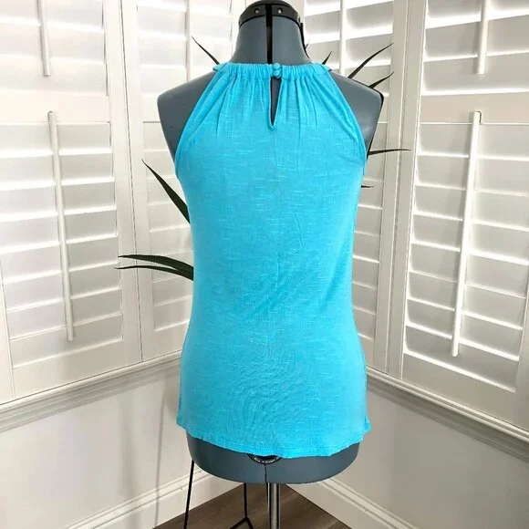 INC International Concepts Embroidered Sleeveless Turquoise Top, Small - Picture 7 of 9